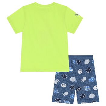 Boys Green & Blue Shorts Set