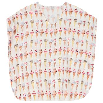 Girls White Ice Cream Kaftan