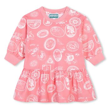 Younger Girls Pink Logo Dress