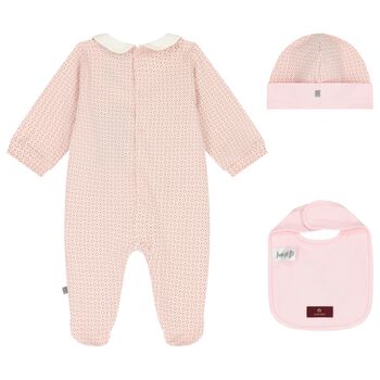 Baby Girls Pink Logo Babygrow Gift Set