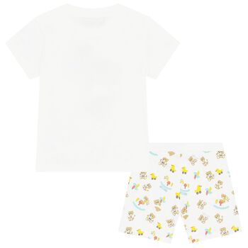 Ivory Teddy Bear Logo Shorts Set