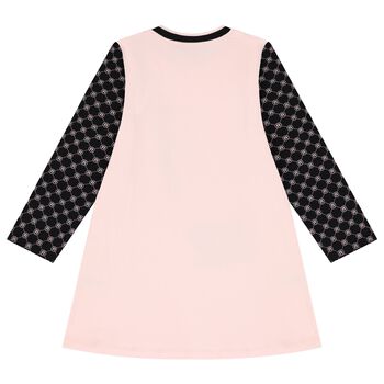 Girls Black & Pink Logo Dress
