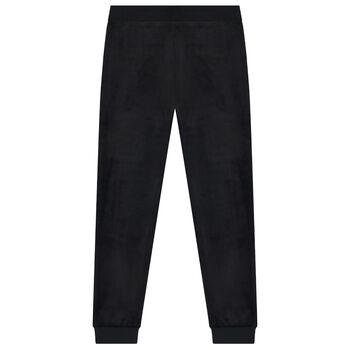 Girls Black Diamante Joggers