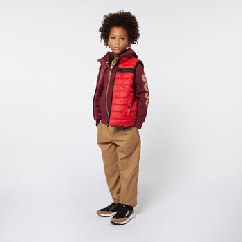 Boys Red Logo Hooded Top