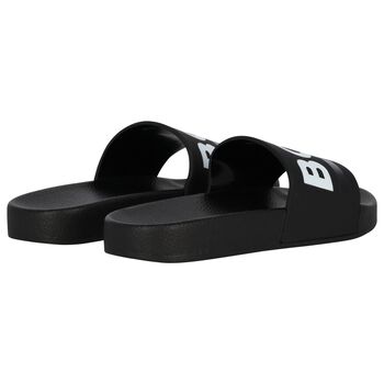 Boys Black Logo Sliders