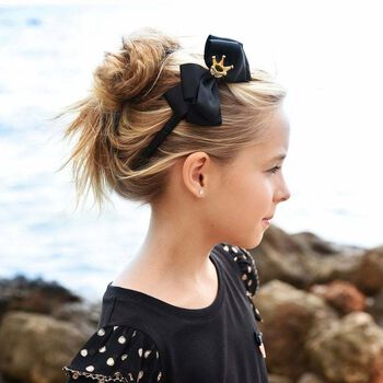 Girls Black Bow Headband