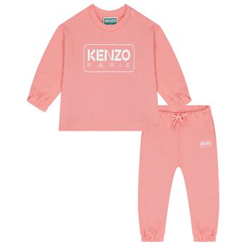 Younger Girls Pink Logo Tracksuit