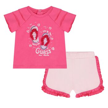 Baby Girls Pink Ruffle Short Set