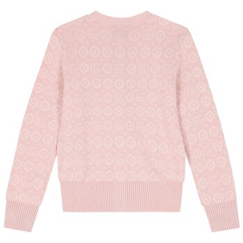 Girls Pink Logo Cardigan