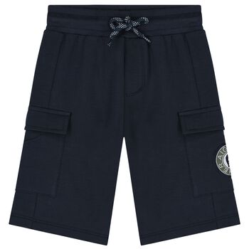 Younger Boys Navy Blue Logo Shorts