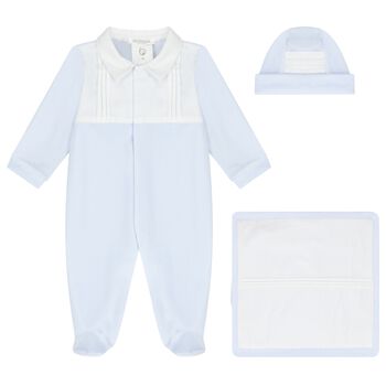 Baby Boys Blue Babygrow Gift Set