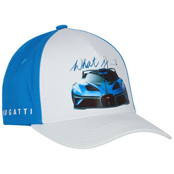 Boys White & Blue Logo Cap