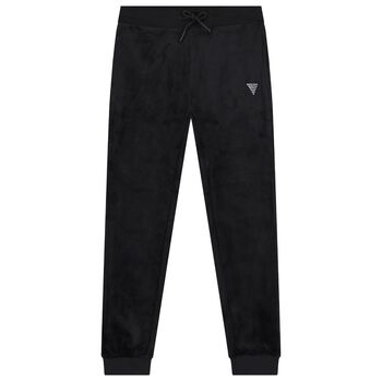 Girls Black Diamante Joggers