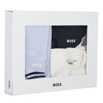 Baby Boys Blue Logo Babygrow Gift Set