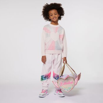 Girls Pink Sequins Joggers