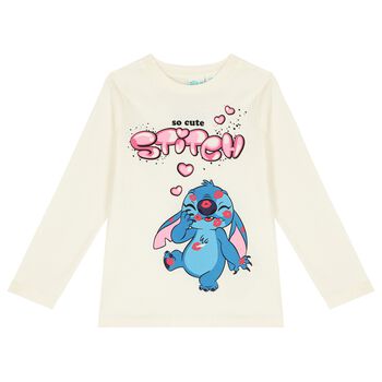 Girls Ivory Disney Long Sleeve Top