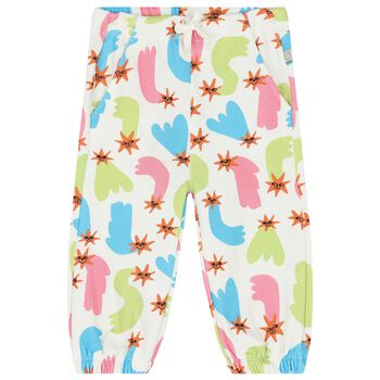 Younger Girls Ivory Shooting Stars Joggers