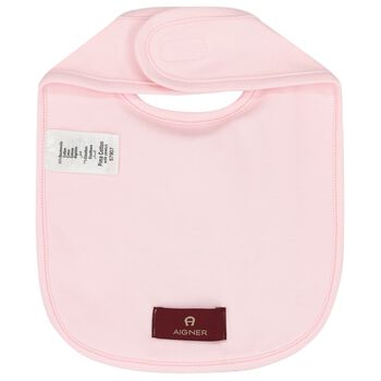 Baby Girls Pink Logo Bib