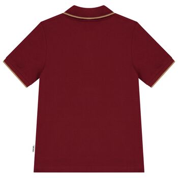 Boys Burgundy Logo Polo Shirt