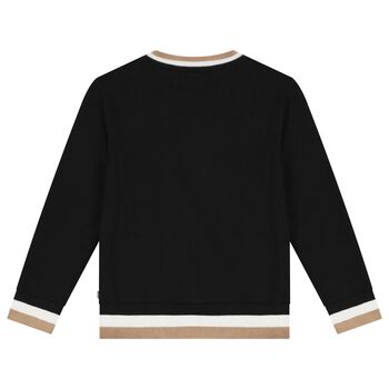 Boys Black Logo Knitted Jumper