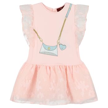 Younger Girls Pink Logo Bag Dress