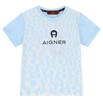 Younger Boys Blue Logo T-Shirt