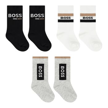 Baby Boys Multi-Colored Logo Socks ( 3-Pack )