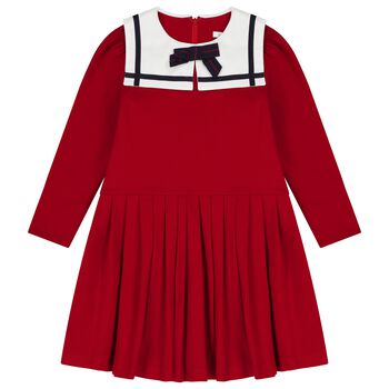 Girls Red Bow Dress