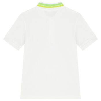 Boys White Logo Polo Shirt