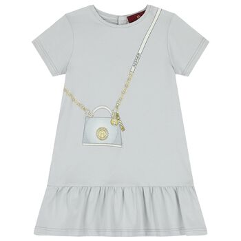 Younger Girls Grey Bag Logo Dress