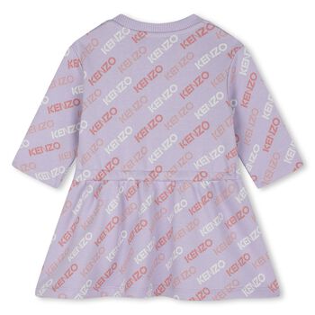 Younger Girls Lilac Logo Dress