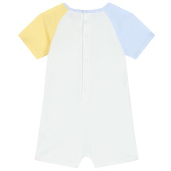 Baby Boys White Logo Romper