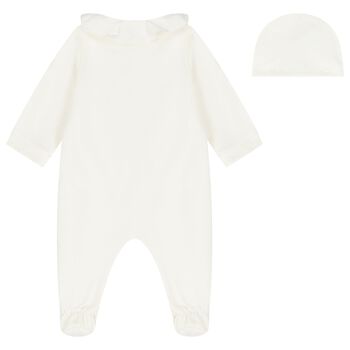 Baby Girls Ivory Teddy Bear Logo Babygrow Gift Set