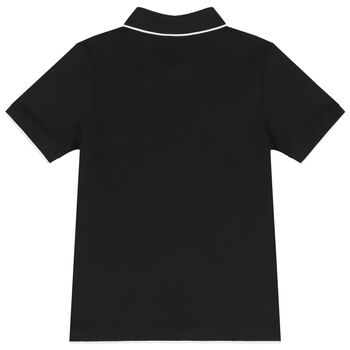 Boys Black Logo Polo Shirt