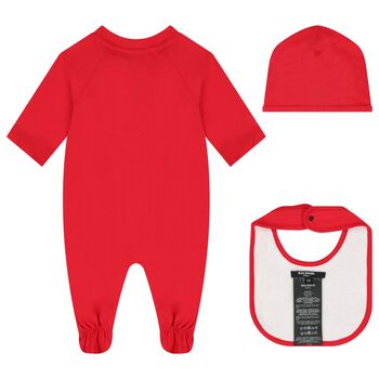 Red & Gold Logo Babygrow Gift Set