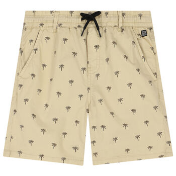 Boys Beige Palm Tree Shorts