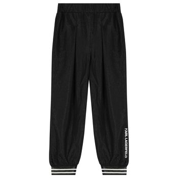 Girls Black Logo Joggers