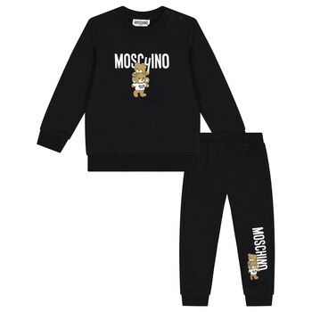 Black Teddy Bear Logo Tracksuit