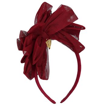 Girls Burgundy Bow Headband