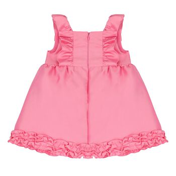 Baby Girls Pink Ruffled Satin Dress