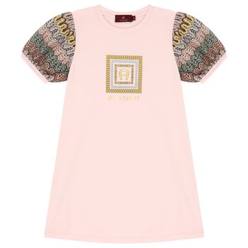 Girls Pink Logo Dress