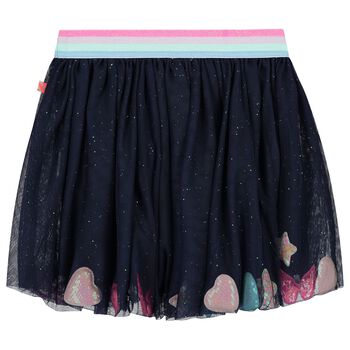 Girls Navy Blue Layered Tulle Skirt