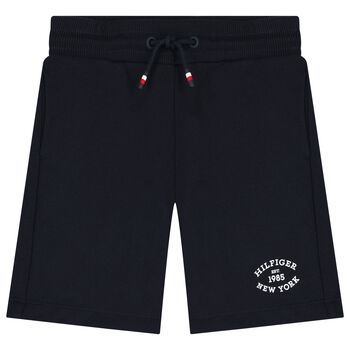 Boys Navy Blue Logo Shorts