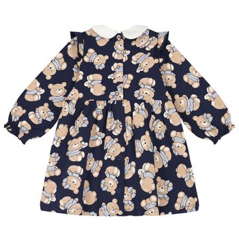 Younger Girls Blue Teddy Bear Dress