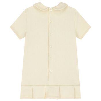 Baby Girls Ivory Web Striped Polo Dress