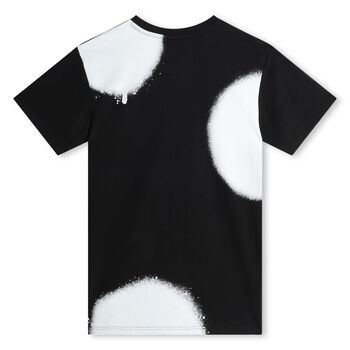 Girls Black & White Logo Dress