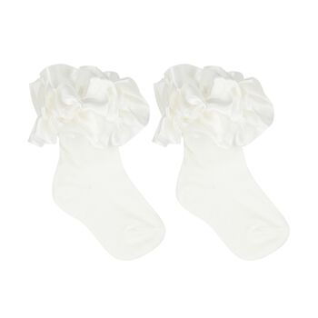 Baby Girls Ivory Ruffled Socks