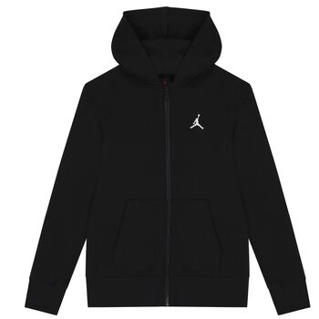 Black Jumpman Logo Hooded Zip Up Top