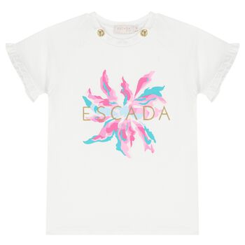 Girls White Logo T-Shirt