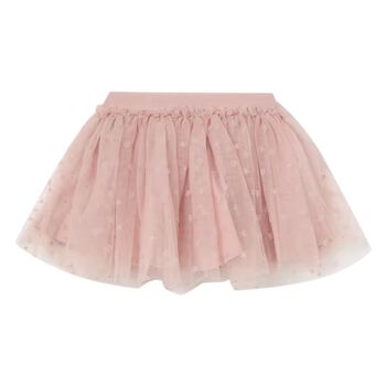 Younger Girls Pink Floral Tulle Skirt